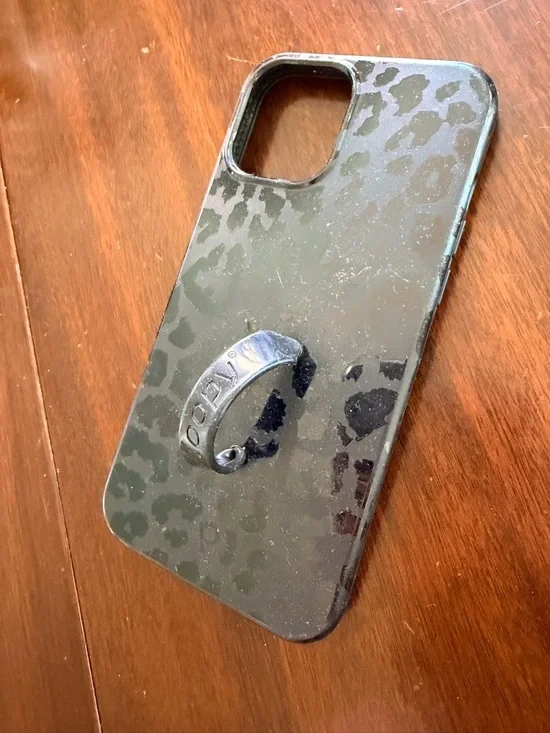 Loopy Case Black Leopard Phone Case with Loop - iPhone 12 Pro Max (6.7" Screen) - Picture 2 of 5